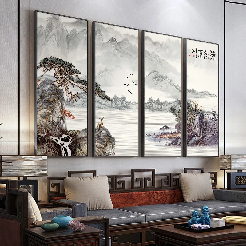 Landscape Paintings living room New Chinese sofa Background Wall Decoration Tea Calligraphy Office Murals hanging Offing backg
Landscape Paintings living room New Chinese sofa Background Wall Decoration Tea Calligraphy Office Murals hanging Offing backg