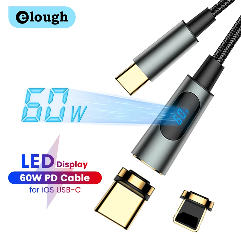 Магнитный зарядный кабель Elough с USB Type C на Type C, кабель для быстрой зарядки 20 Вт для Xiaomi, Samsung, светодиодный зарядный кабель PD для iPhone для быстро... 
Магнитный зарядный кабель Elough с USB Type C на Type C, кабель для быстрой зарядки 20 Вт для Xiaomi, Samsung, светодиодный зарядный кабель PD для iPhone для быстро...