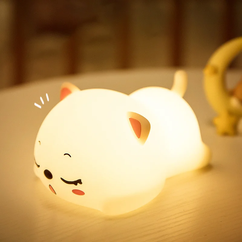 LED Night Light Cute Cat Silicone Touch Sensor Lamp 7 Colors USB Rechargeable Kids Bedroom Bedside Night Lamp
LED Night Light Cute Cat Silicone Touch Sensor Lamp 7 Colors USB Rechargeable Kids Bedroom Bedside Night Lamp