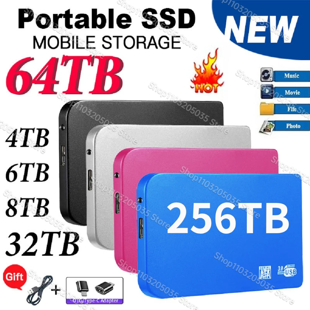 External Hard Drive 256TB Portable SSD USB 3.0 Type-C High-speed Solid State Drive M.2 Storage Hard Disk for Laptops/mac/PS5
External Hard Drive 256TB Portable SSD USB 3.0 Type-C High-speed Solid State Drive M.2 Storage Hard Disk for Laptops/mac/PS5