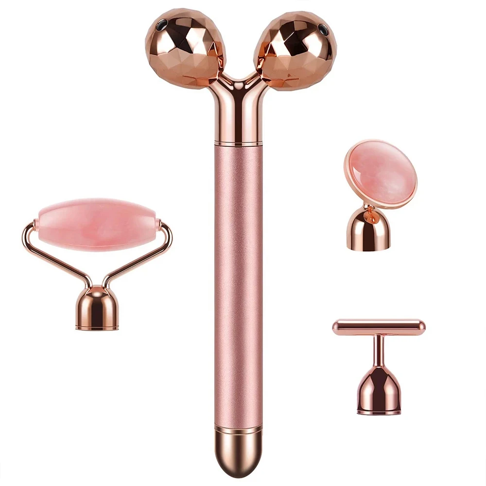4 in 1 24K Gold Beauty Stick Facial Massager Electric Vibrating Rose Quartz Roller Face Lifting Full Body Scraping Jade Roller
4 in 1 24K Gold Beauty Stick Facial Massager Electric Vibrating Rose Quartz Roller Face Lifting Full Body Scraping Jade Roller