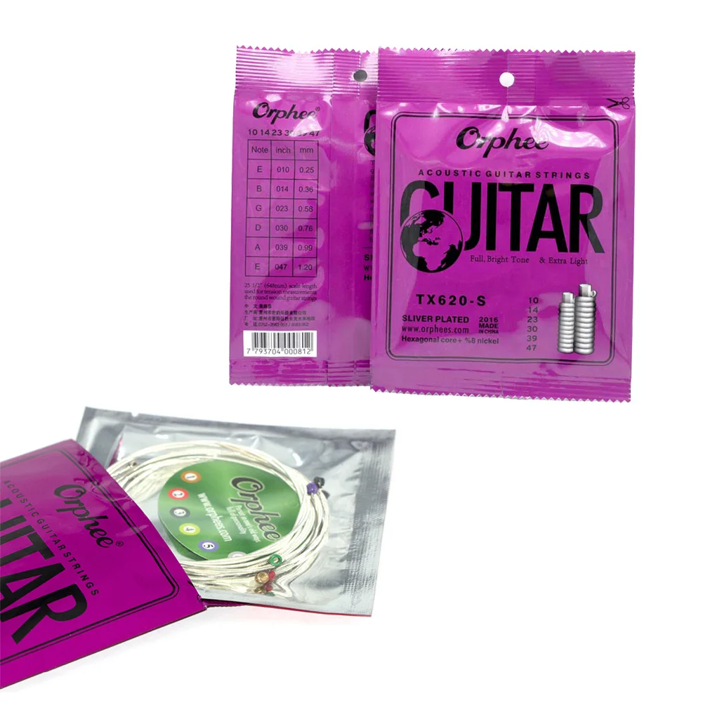 1 Set Acoustic Guitar Strings- Set Of 6 Strings Extra Light 0.10-0.47 Gauge Orphee TX620-S Hexagonal Core For Primary Players
1 Set Acoustic Guitar Strings- Set Of 6 Strings Extra Light 0.10-0.47 Gauge Orphee TX620-S Hexagonal Core For Primary Players