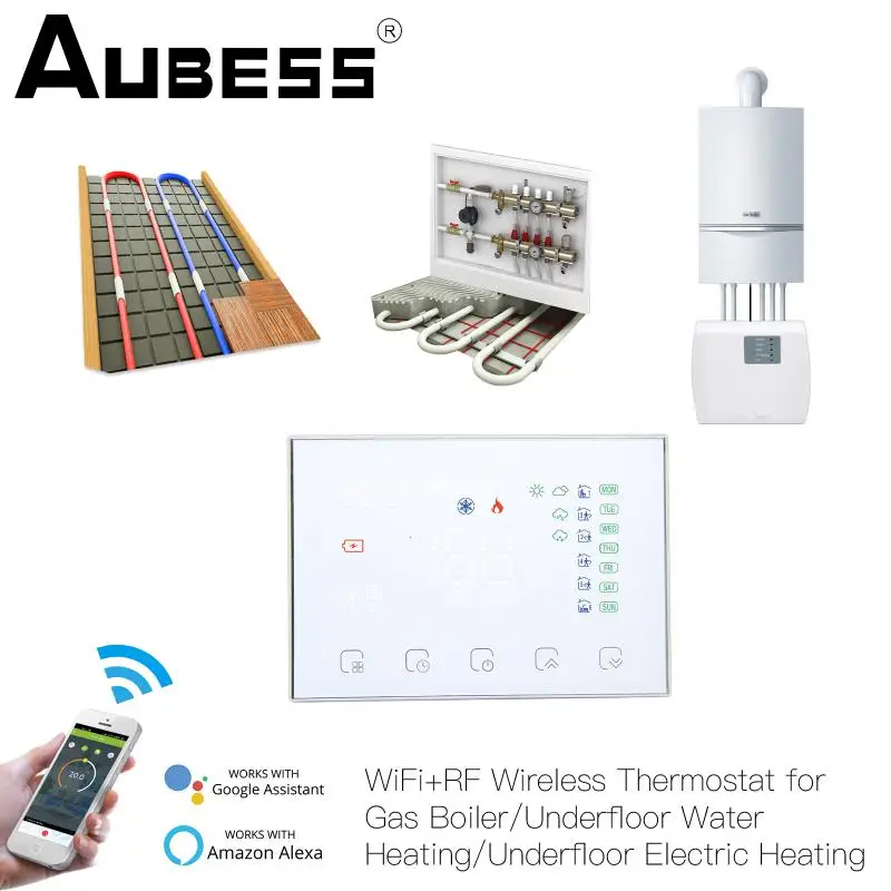 WiFi RF Thermostat Tuya Smart Temperature Controller Water/Electric/Gas Boiler Heating SmartLife App For Alexa Google Home Alice
WiFi RF Thermostat Tuya Smart Temperature Controller Water/Electric/Gas Boiler Heating SmartLife App For Alexa Google Home Alice