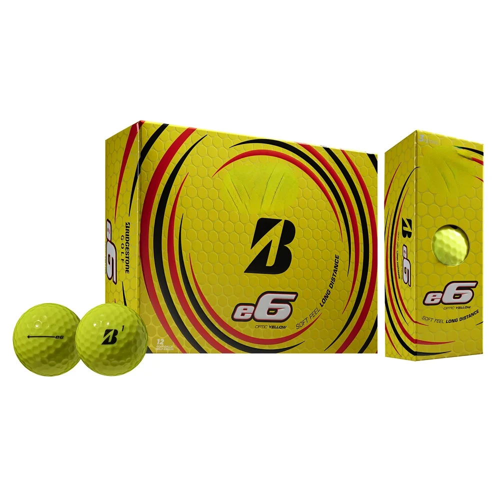

2021 e6 Yellow Golf Ball, Dozen Golf clubs Golf cart Golf training mat Golf swing trainer Golf divot tool Golf grip Golf towel w