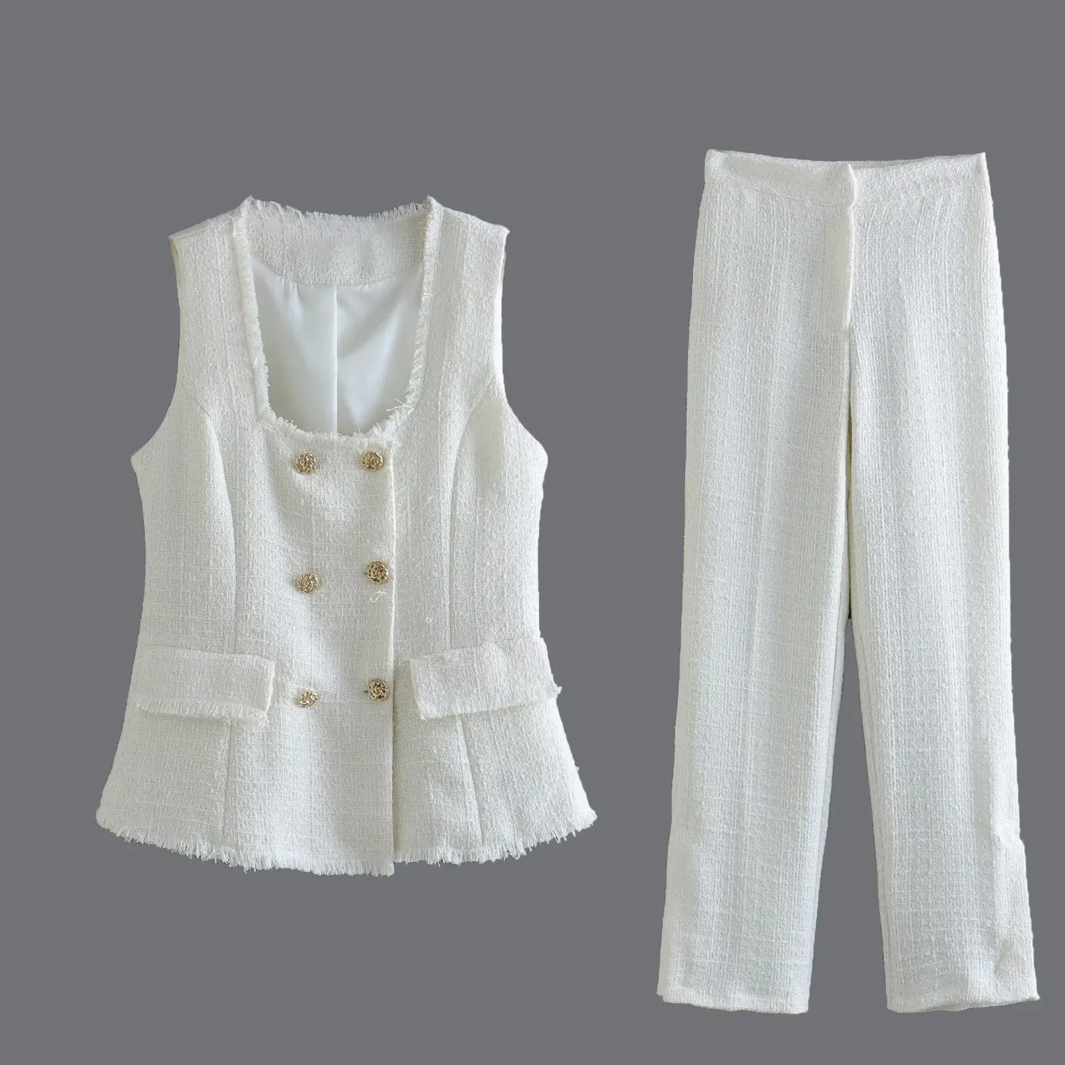 Women 2023 New Fashion Double lapel Tweed Vest Coat Vintage Sleeveless Flap Pockets Female Waistcoat Chic Tops
Women 2023 New Fashion Double lapel Tweed Vest Coat Vintage Sleeveless Flap Pockets Female Waistcoat Chic Tops