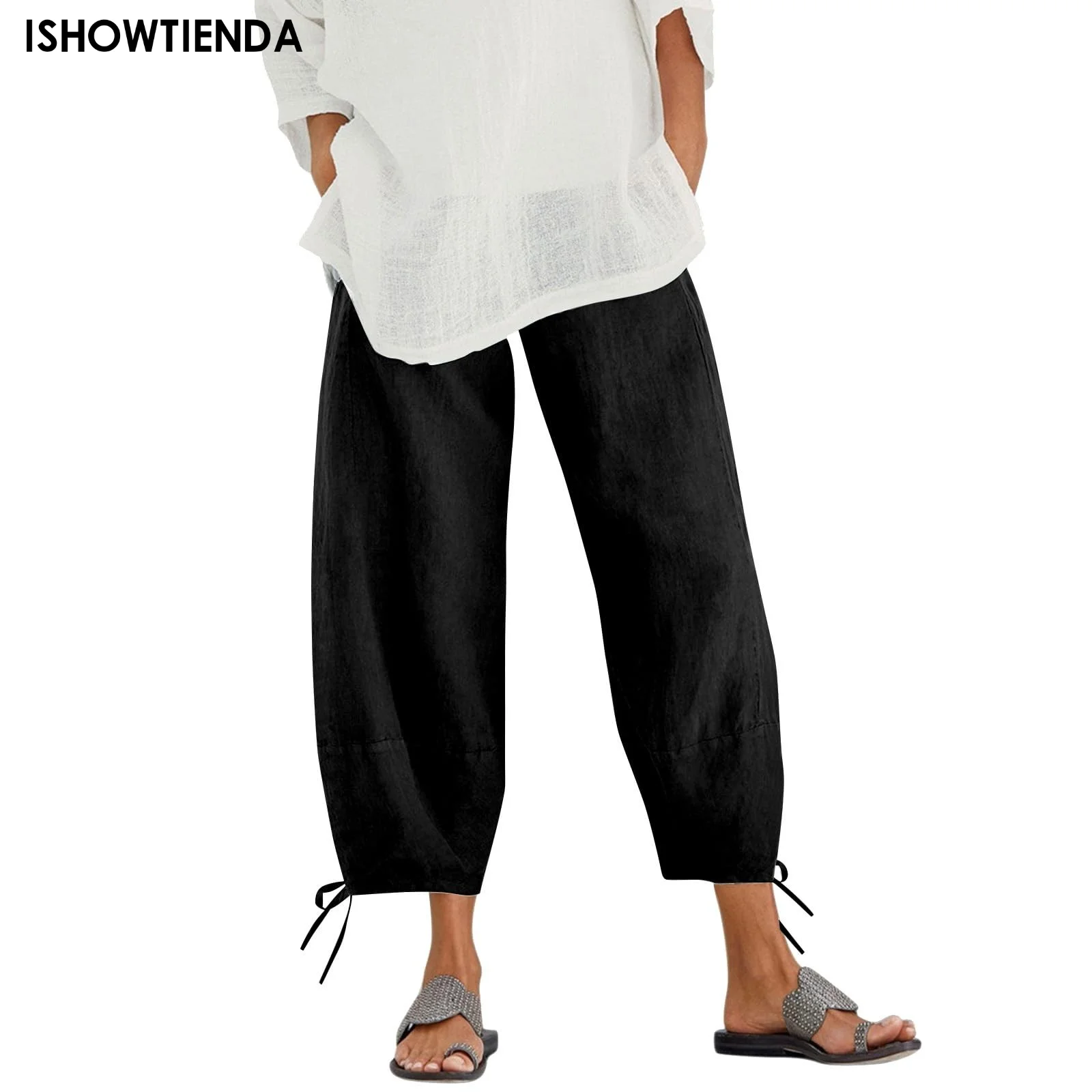 Pants For Women Casual Summer Solid Color Elastic High Waist Cotton And Linen Loose Pants Crop Woman Summer Loose Pants
Pants For Women Casual Summer Solid Color Elastic High Waist Cotton And Linen Loose Pants Crop Woman Summer Loose Pants
