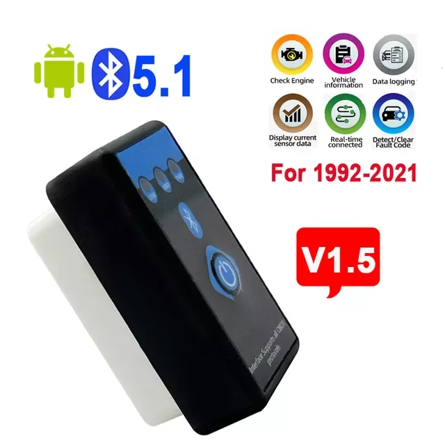 ELM327 V1.5 V2.1 OBD2 Bluetooth 5.1 Car Diagnostic Interface ELM 327 Hardware OBDII Scanner With Switch For Android Code Reader
ELM327 V1.5 V2.1 OBD2 Bluetooth 5.1 Car Diagnostic Interface ELM 327 Hardware OBDII Scanner With Switch For Android Code Reader