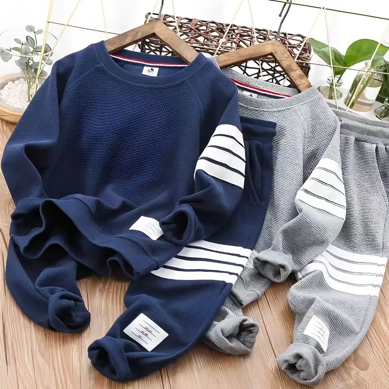 Boys' Spring and Autumn Children's Clothing Waffle Two-Piece Suit Loose Medium and Big Children Hoody Sweatpants Full Set
Boys' Spring and Autumn Children's Clothing Waffle Two-Piece Suit Loose Medium and Big Children Hoody Sweatpants Full Set