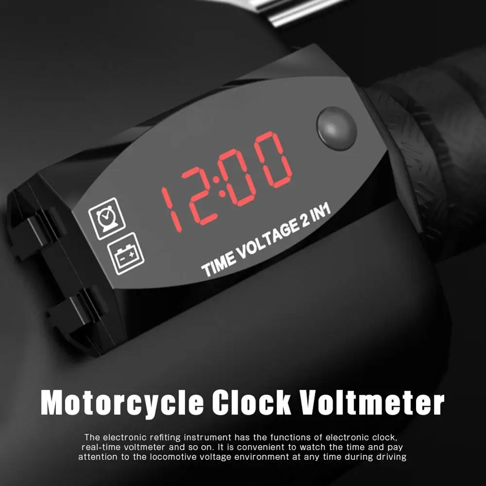 2 In 1 12V Digital LED Display Meters Voltmeter Clock Thermometer Indicator Gauge Panel Meter for Motorcycle Car electronics
2 In 1 12V Digital LED Display Meters Voltmeter Clock Thermometer Indicator Gauge Panel Meter for Motorcycle Car electronics