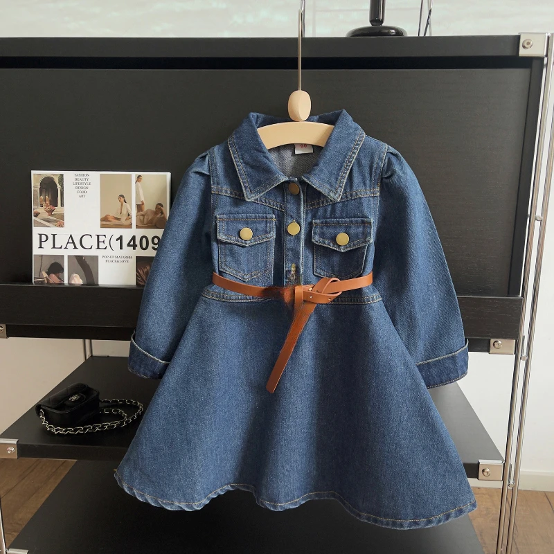 Girls' Denim Dress Autumn New Korean Version Girls' Denim Long-sleeved Dress Children's Wash Soft Denim Dress Ropa De Niña
Girls' Denim Dress Autumn New Korean Version Girls' Denim Long-sleeved Dress Children's Wash Soft Denim Dress Ropa De Niña