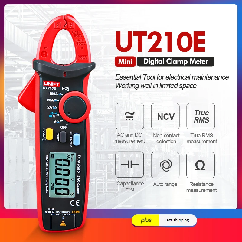 Цифровой токоизмерительный зажим UNI-T UT210E Pro, устройство для измерения постоянного и переменного тока, True RMS, плоскогубцы, амперметр, тестер н...
Цифровой токоизмерительный зажим UNI-T UT210E Pro, устройство для измерения постоянного и переменного тока, True RMS, плоскогубцы, амперметр, тестер н...