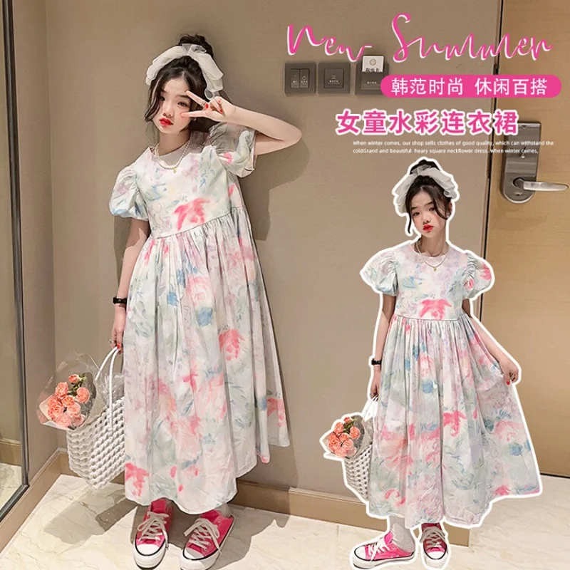 Summer girl dresses Watercolor Dress 4-16 years old girl party clothes new clothes less Girl casual fashion Girls' Dress
Summer girl dresses Watercolor Dress 4-16 years old girl party clothes new clothes less Girl casual fashion Girls' Dress
