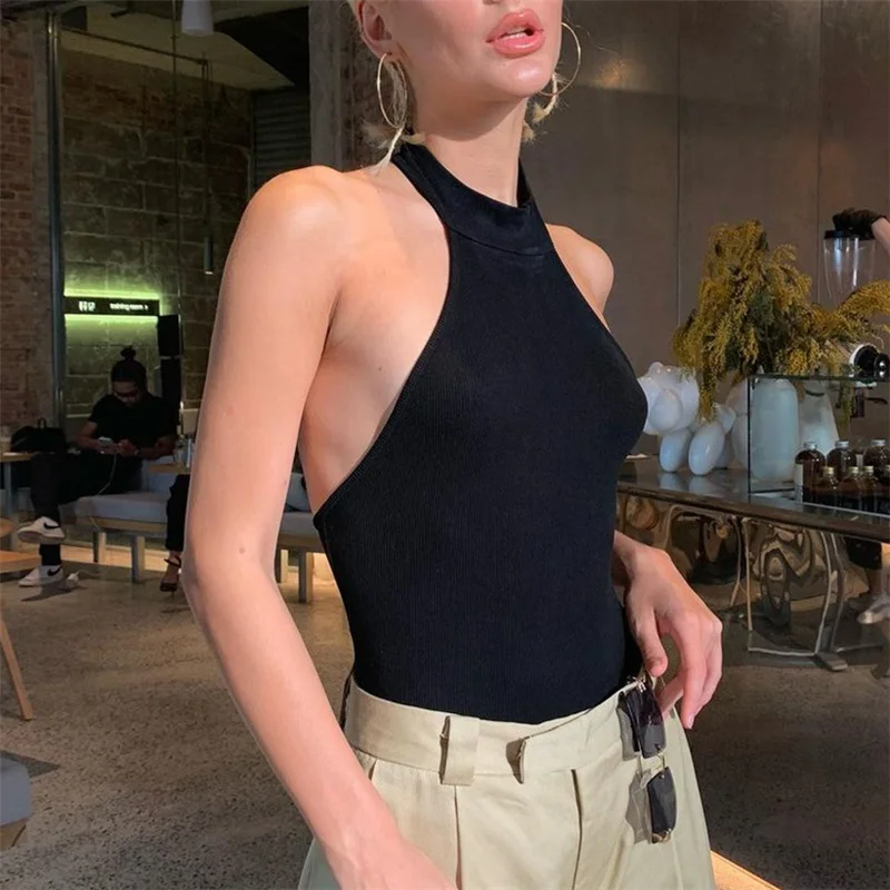 2023 Spring Women's Sexy Neckline Nightclub Backless Vest Top Fashion Sleeveless Solid Color Vest Triangle Bodysuit Shirt Trend
2023 Spring Women's Sexy Neckline Nightclub Backless Vest Top Fashion Sleeveless Solid Color Vest Triangle Bodysuit Shirt Trend
