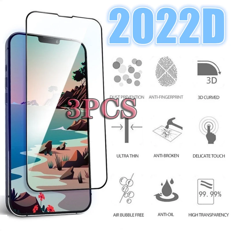 2022D 3PCS Tempered Glass Screen Protector For iPhone 14 13 12 11 Pro Max Mini XR XS MAX Full Cover on For iPhone SE2022 Glass
2022D 3PCS Tempered Glass Screen Protector For iPhone 14 13 12 11 Pro Max Mini XR XS MAX Full Cover on For iPhone SE2022 Glass
