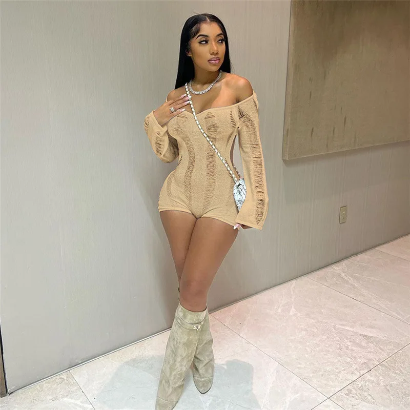Holes Knitted Bodycon Playsuits Clubwear Party Robe Beach Outfits Women Summer Hollow Out Strapless Long Sleeve Hipster Rompers
Holes Knitted Bodycon Playsuits Clubwear Party Robe Beach Outfits Women Summer Hollow Out Strapless Long Sleeve Hipster Rompers