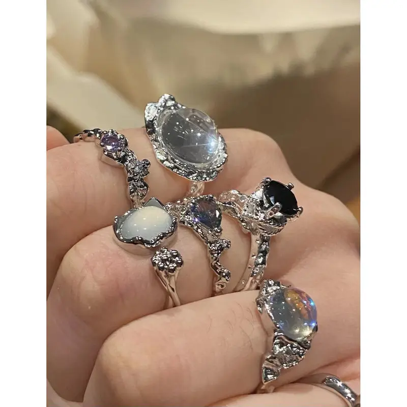 

Gem Ring High-end Sense Does Not Fade Suit Index Finger Ring Student Female Tide Niche Design Personality Opening Adjustable