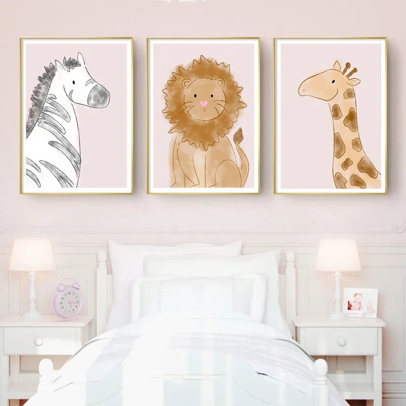 Cartoon Zebra Lion Giraffe Canvas Painting Animal Nursery Poster Wall Art Kids Baby Room Decoration Home Decor Picture
Cartoon Zebra Lion Giraffe Canvas Painting Animal Nursery Poster Wall Art Kids Baby Room Decoration Home Decor Picture