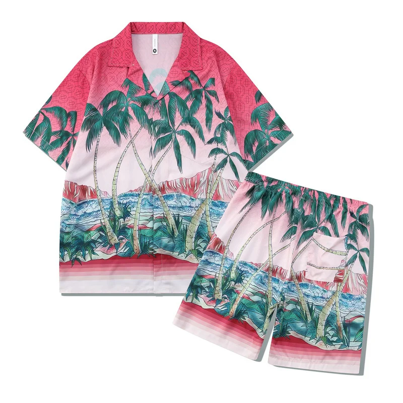 Coconut Tree Pattern Shirt Short Sleeve Casual Men Shirt Suit Streetwear Summer Camisa Fashion Masculina Chinese Set Moda Hombre
Coconut Tree Pattern Shirt Short Sleeve Casual Men Shirt Suit Streetwear Summer Camisa Fashion Masculina Chinese Set Moda Hombre