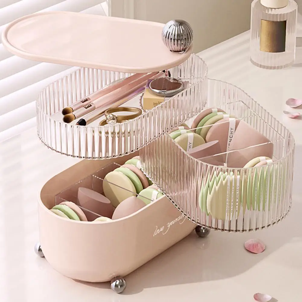 Powder Puff Storage Box Cotton Pad Container Multi-layered Dustproof Makeup Organizer 360 Degree Rotating Cosmetic for Powder
Powder Puff Storage Box Cotton Pad Container Multi-layered Dustproof Makeup Organizer 360 Degree Rotating Cosmetic for Powder