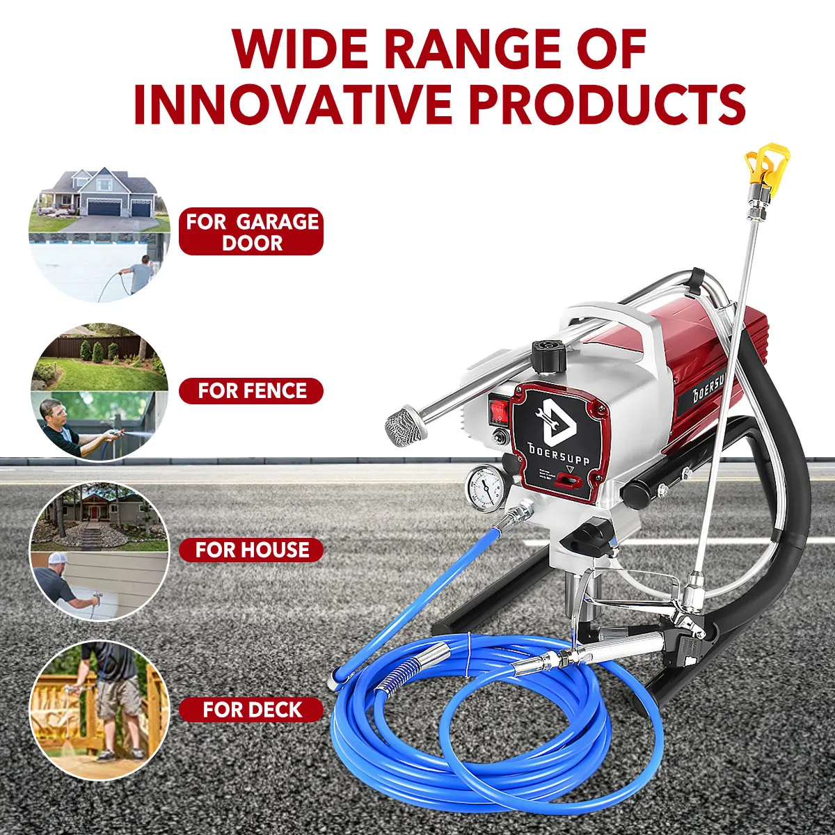 1800W High-pressure Airless Spraying Machine Professional Airless Spray Gun Airless Paint Sprayer Wall Painting Machine Tools
1800W High-pressure Airless Spraying Machine Professional Airless Spray Gun Airless Paint Sprayer Wall Painting Machine Tools
