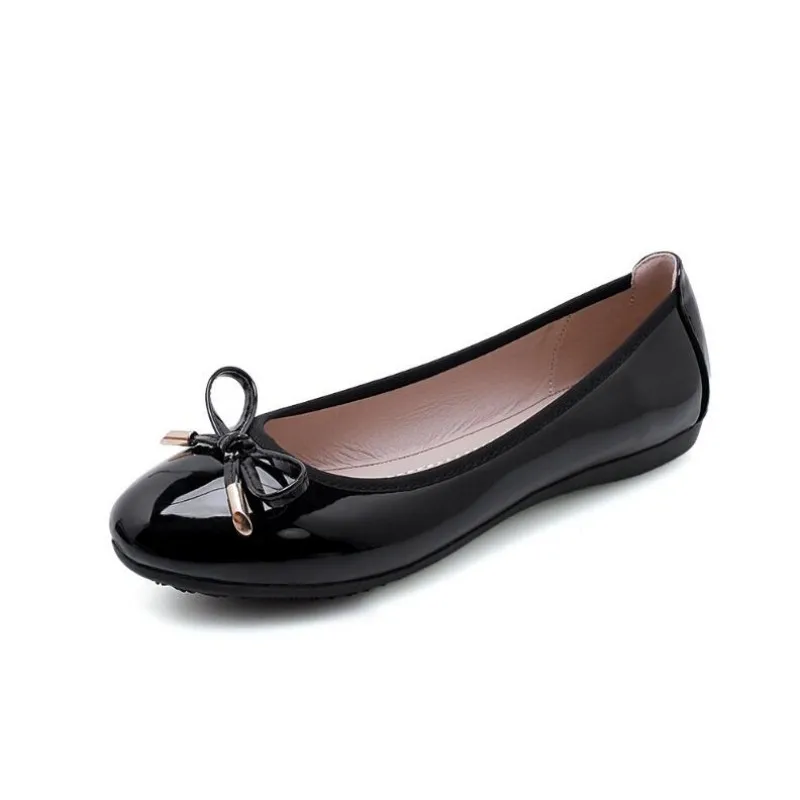 Size 42/43 Ladies Single Shoes Bowtie Flats Patent Leather Loafers Women Round Toe Roll-Up Shoes Woman Bridesmaid Flats
Size 42/43 Ladies Single Shoes Bowtie Flats Patent Leather Loafers Women Round Toe Roll-Up Shoes Woman Bridesmaid Flats