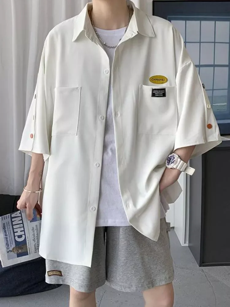NEW IN shirt men's summer trend top design niche short-sleeved shirt Hong Kong style Japan handsome jacket hiphop streetwear
NEW IN shirt men's summer trend top design niche short-sleeved shirt Hong Kong style Japan handsome jacket hiphop streetwear