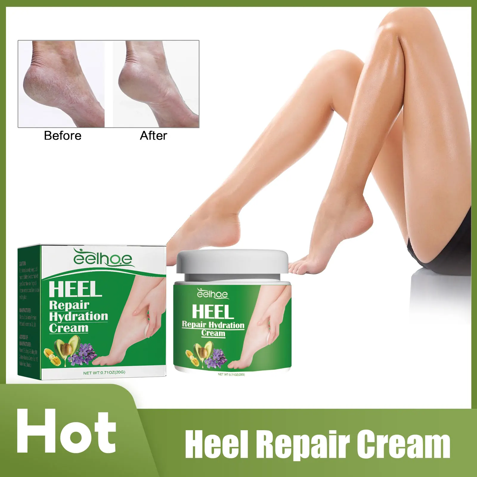 

Heel Cracked Repair Cream Soften Calluses Deep Cleansing Foot Peeling Dead Skin Removal Anti-Drying Moisturizing Anti Crack Feet