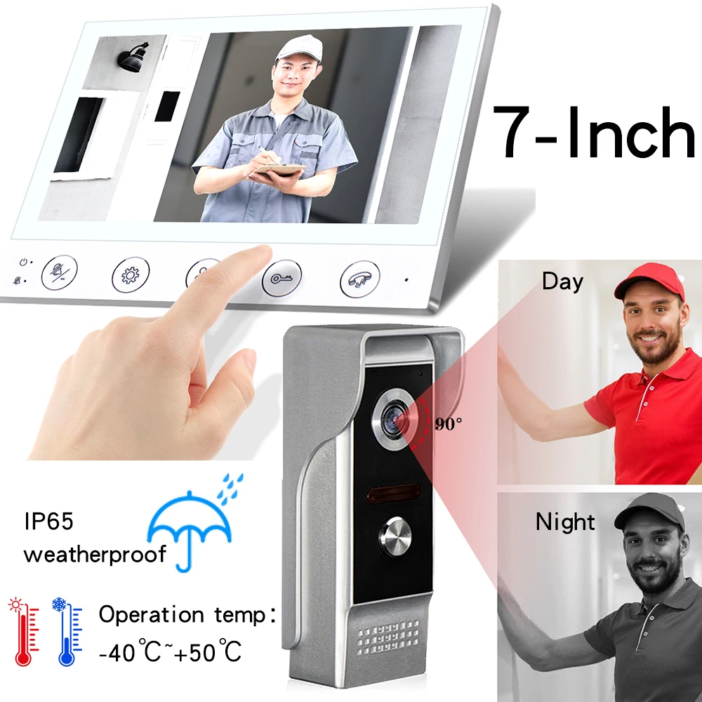 Wired Video Intercom System for Home with Camera Call Panel Apartment Kit 7 Inch DND Mode HD Doorbell Intercom in Private House
Wired Video Intercom System for Home with Camera Call Panel Apartment Kit 7 Inch DND Mode HD Doorbell Intercom in Private House