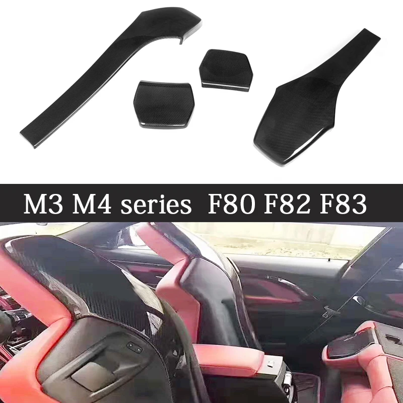 

Для BMW F80 M3 F82 F83 M4 Sedan Coupe Convertible 2014 - 2020 сухое углеродное волокно заднее сиденье автомобиля внутреннее сиденье заднее покрытие отделка