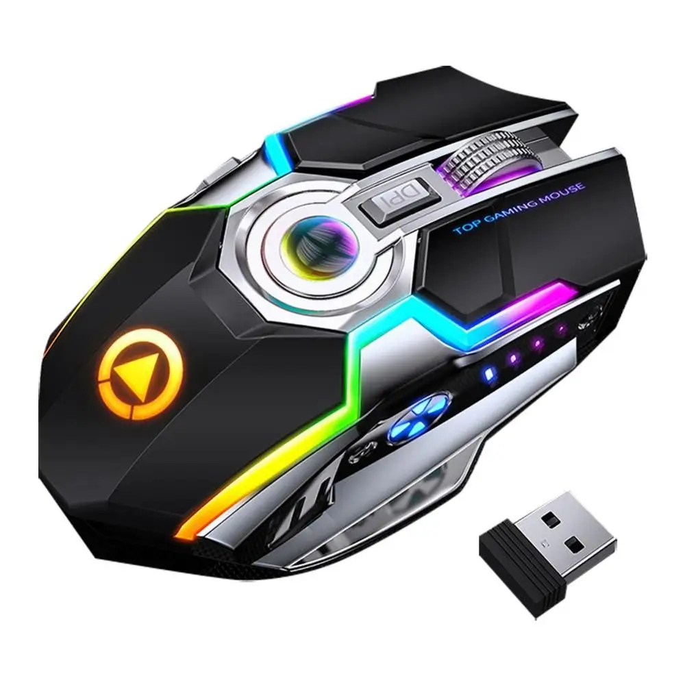 A5 Wireless Gaming Mouse 2.4G USB 7Buttons 1600DPI RGB Backlit Rechargeable Gamer Silent Mouse Gamer Mute Mice for PC Laptop
A5 Wireless Gaming Mouse 2.4G USB 7Buttons 1600DPI RGB Backlit Rechargeable Gamer Silent Mouse Gamer Mute Mice for PC Laptop