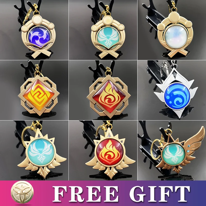 Genshin Impact Vision Venti Zhongli Keqing Anime Keychain Pendant Luminous 7 Element Weapons Eye Of Original God Toy KeyRing
Genshin Impact Vision Venti Zhongli Keqing Anime Keychain Pendant Luminous 7 Element Weapons Eye Of Original God Toy KeyRing