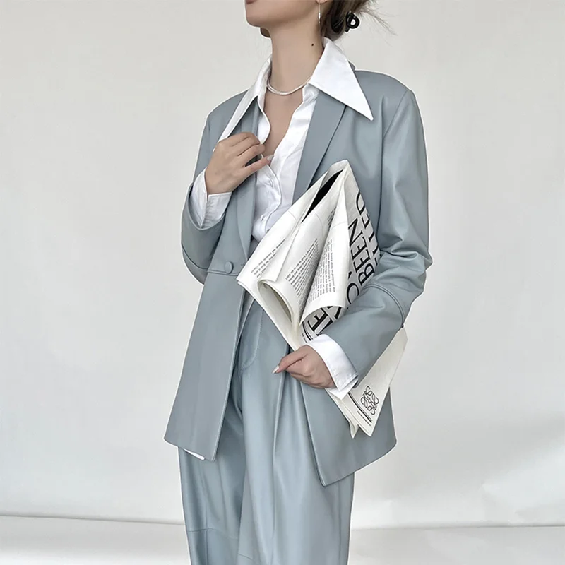 Sheepskin Leather Coat Women's Autumn And Winter Office Lady Short Turn-down Collar Slim Fit Genuine Leather Suit Jacket 2022
Sheepskin Leather Coat Women's Autumn And Winter Office Lady Short Turn-down Collar Slim Fit Genuine Leather Suit Jacket 2022