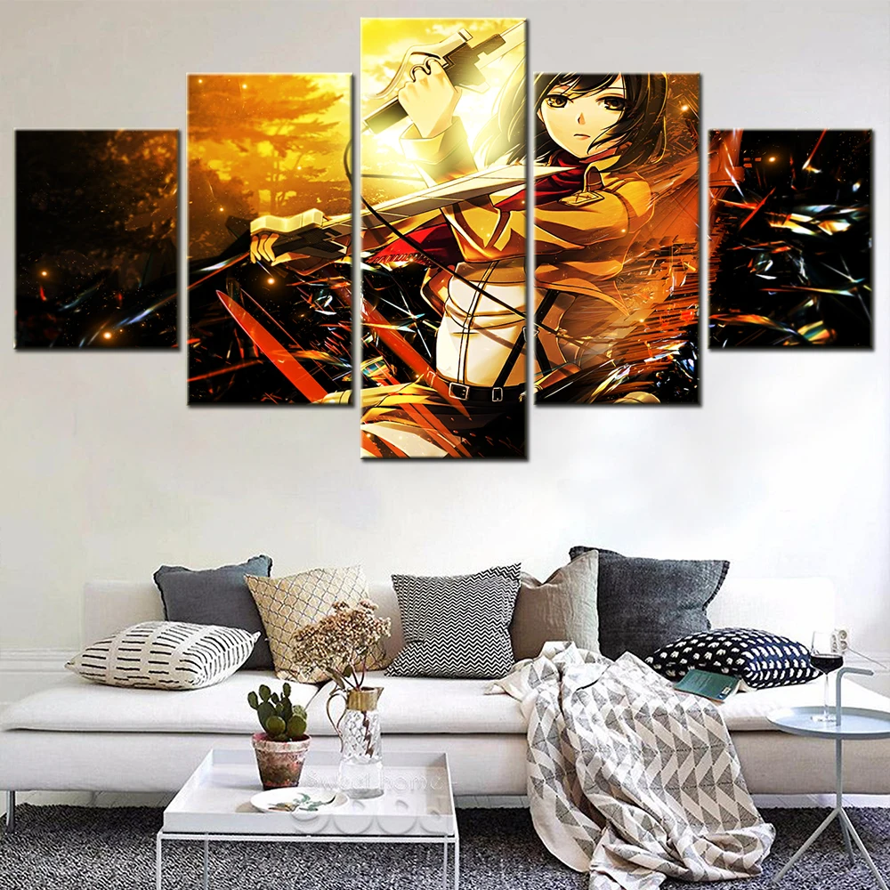 5 Piece Modular Home Decor Posters Japan Anime Attack On Titan Paintings Canvas Art for Living Room Wall Decor Artwork Modern
5 Piece Modular Home Decor Posters Japan Anime Attack On Titan Paintings Canvas Art for Living Room Wall Decor Artwork Modern