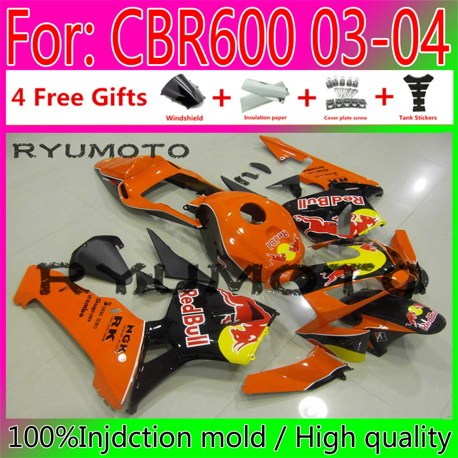 New ABS Motorcycle Whole Fairings Kit for HONDA CBR600RR F5 2003 2004 CBR600 CBR 600RR 03 04 Bodywork fairing
New ABS Motorcycle Whole Fairings Kit for HONDA CBR600RR F5 2003 2004 CBR600 CBR 600RR 03 04 Bodywork fairing