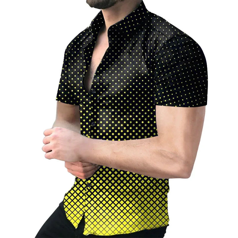 Gradient Print Shirts Hawaii Men Fashion Turn-down Collar Buttoned Shirt Men's Summer Casual Short Sleeve Cardigan Streetwear
Gradient Print Shirts Hawaii Men Fashion Turn-down Collar Buttoned Shirt Men's Summer Casual Short Sleeve Cardigan Streetwear