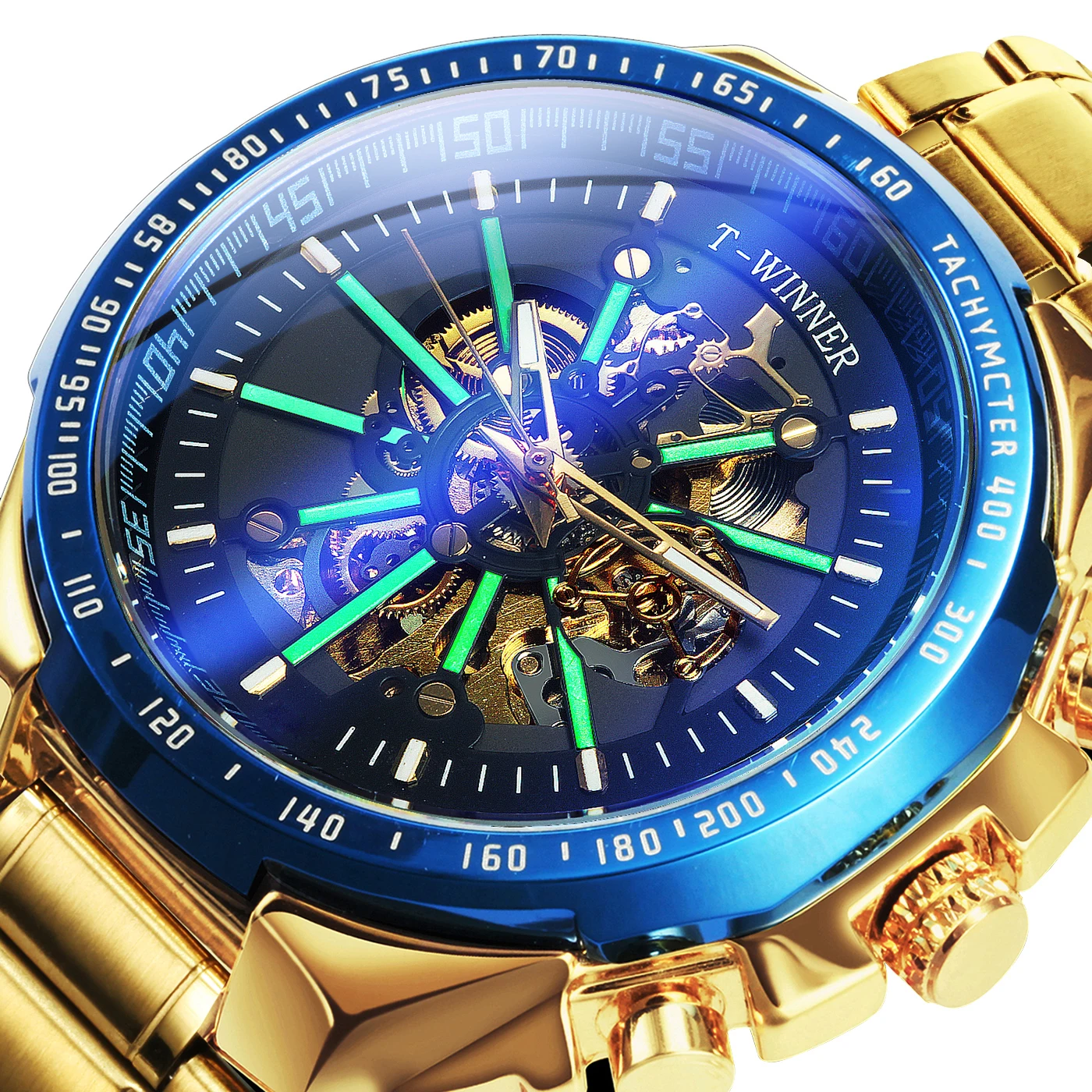 WINNER Official Automatic Mechanical Gold Watch Men Big Case Luxury Fashion Skeleton Luminous Military Business Blue Waterproof
WINNER Official Automatic Mechanical Gold Watch Men Big Case Luxury Fashion Skeleton Luminous Military Business Blue Waterproof