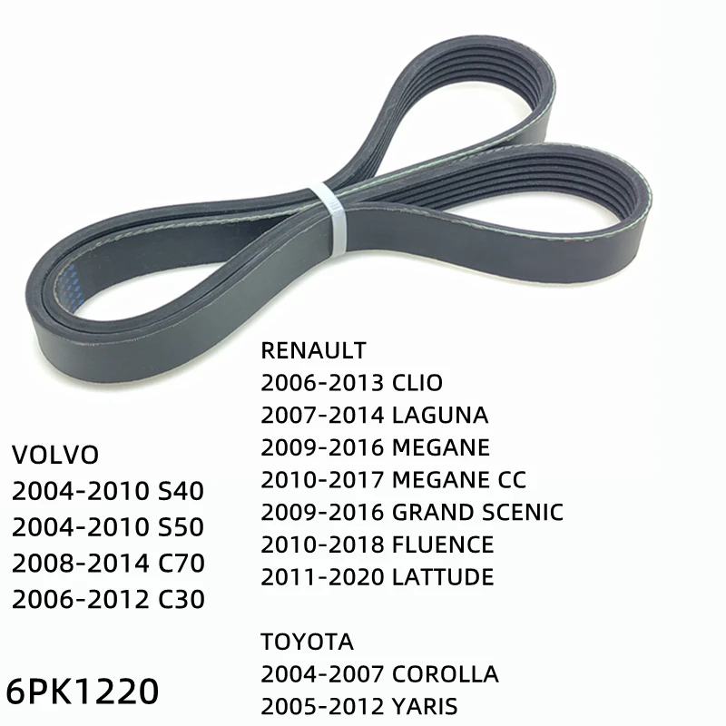 6PK1220 Engine Air Conditioner Belt V-Ribbed Belts Drive For RENAULT CLIO LAGUNA MEGANE CC GRAND SCENIC FLUENCE LATTUDE
6PK1220 Engine Air Conditioner Belt V-Ribbed Belts Drive For RENAULT CLIO LAGUNA MEGANE CC GRAND SCENIC FLUENCE LATTUDE