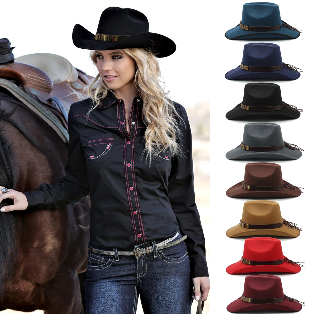 Men Women Woolen Western Cowboy Hats Wide Brim Sunhats Party Travel Sombrero Outdoor Caps Classical Retro US Size 7 1/4 UK L
Men Women Woolen Western Cowboy Hats Wide Brim Sunhats Party Travel Sombrero Outdoor Caps Classical Retro US Size 7 1/4 UK L