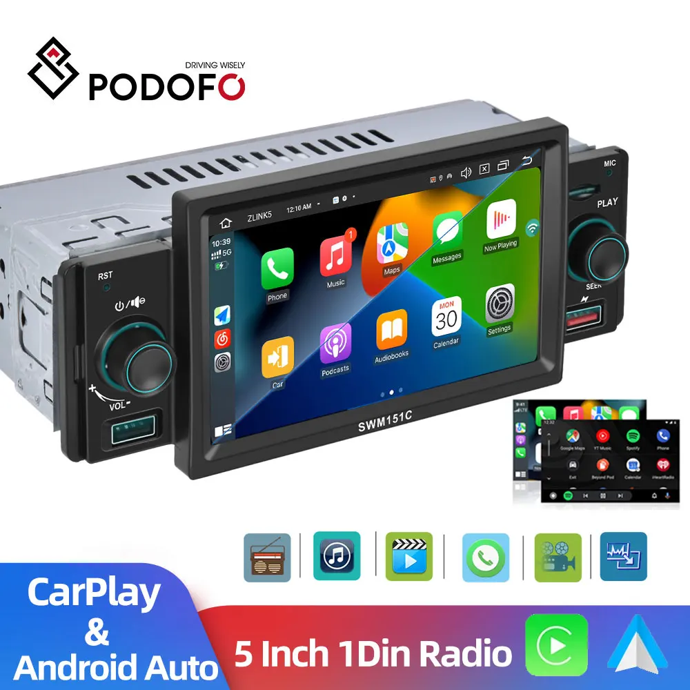 Автомагнитола Podofo, мультимедийный плеер на Android, с 5 "экраном, Bluetooth, функцией MirrorLink, FM-приемником, для Volkswagen, Nissan, Toyota, Типоразмер 1 Din
Автомагнитола Podofo, мультимедийный плеер на Android, с 5 "экраном, Bluetooth, функцией MirrorLink, FM-приемником, для Volkswagen, Nissan, Toyota, Типоразмер 1 Din