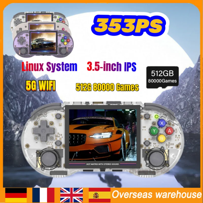 RG353PS ANBERNIC Retro Handheld Game Console 3.5"IPS Screen 64 Bit Linux System HDMI Compatible 2.4G/5G Wifi 512G 80000 GAME PSP
RG353PS ANBERNIC Retro Handheld Game Console 3.5"IPS Screen 64 Bit Linux System HDMI Compatible 2.4G/5G Wifi 512G 80000 GAME PSP