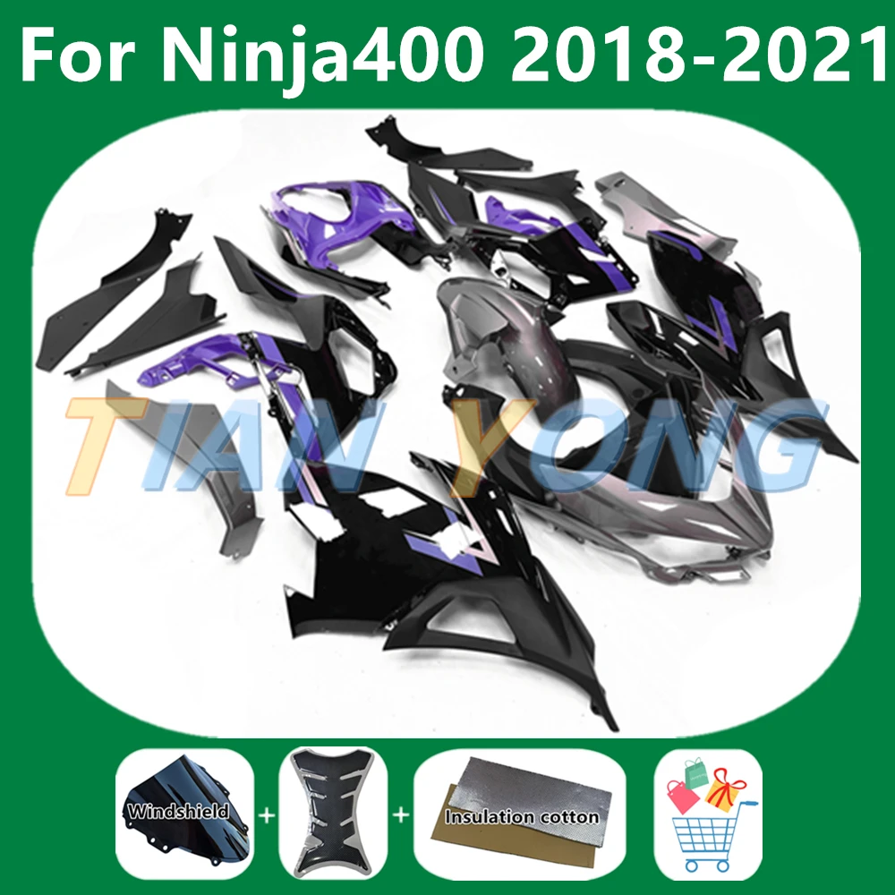 Для Ninja400 Cowling Purple Gray Line инъекция кузова мотоцикла полный комплект обтекателей подходит для Ninja 400 2018-2019-2020-2021-2022
Для Ninja400 Cowling Purple Gray Line инъекция кузова мотоцикла полный комплект обтекателей подходит для Ninja 400 2018-2019-2020-2021-2022