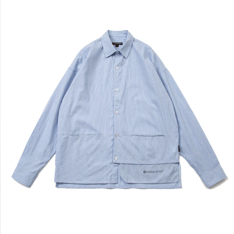 Japan Style Autumn New Personalized Irregular Blue Stripe Stitching Loose Shirt Men's Cotton Casual Shirt Coat High Street
Japan Style Autumn New Personalized Irregular Blue Stripe Stitching Loose Shirt Men's Cotton Casual Shirt Coat High Street