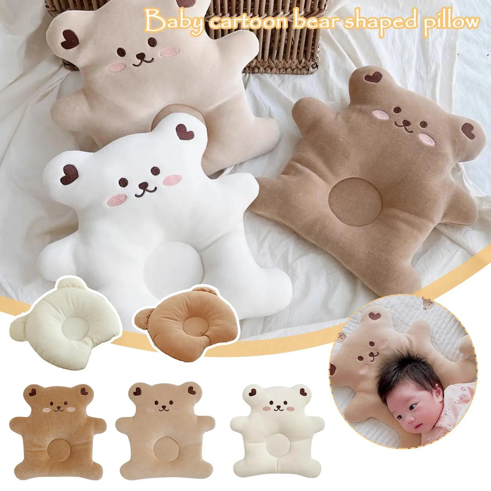 Baby Head Shaping Cute Cartoon Bear Pillow Newborns Shaping Pillows Infant Sleep Positioning Pad Travel Pillows For Babies 0-3Y
Baby Head Shaping Cute Cartoon Bear Pillow Newborns Shaping Pillows Infant Sleep Positioning Pad Travel Pillows For Babies 0-3Y