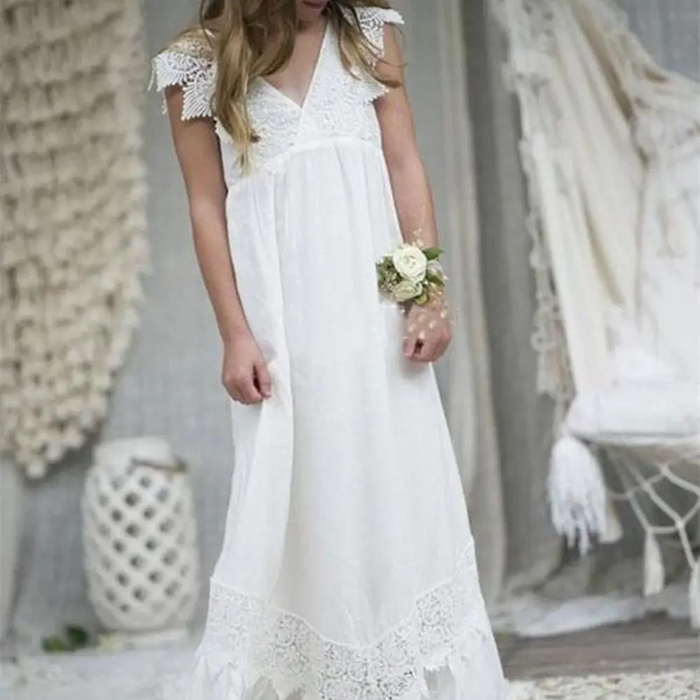 Beach Boho Flower Girl Dresses for Wedding Chiffon Lace Customized Communion Party Gowns V Neck Kid Formal Dresses
Beach Boho Flower Girl Dresses for Wedding Chiffon Lace Customized Communion Party Gowns V Neck Kid Formal Dresses