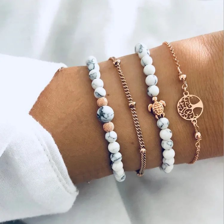 Turquoise Turtle Bracelet Women's Hand Ornament Hollow Tree of Life Four-piece Bracelet
Turquoise Turtle Bracelet Women's Hand Ornament Hollow Tree of Life Four-piece Bracelet