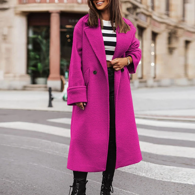 Casual Lapel Single Breasted Straight Jacket Elegant Office Lady Solid Outwear Autumn Winter Thickened Warm Women's Woolen Coat
Casual Lapel Single Breasted Straight Jacket Elegant Office Lady Solid Outwear Autumn Winter Thickened Warm Women's Woolen Coat