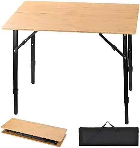 Table, Bamboo Outdoor Folding CampTable with Carry Bag, Adjustable Height Beach Table for Indoor, Outdoor, Hiking, Picnic, Backp
Table, Bamboo Outdoor Folding CampTable with Carry Bag, Adjustable Height Beach Table for Indoor, Outdoor, Hiking, Picnic, Backp