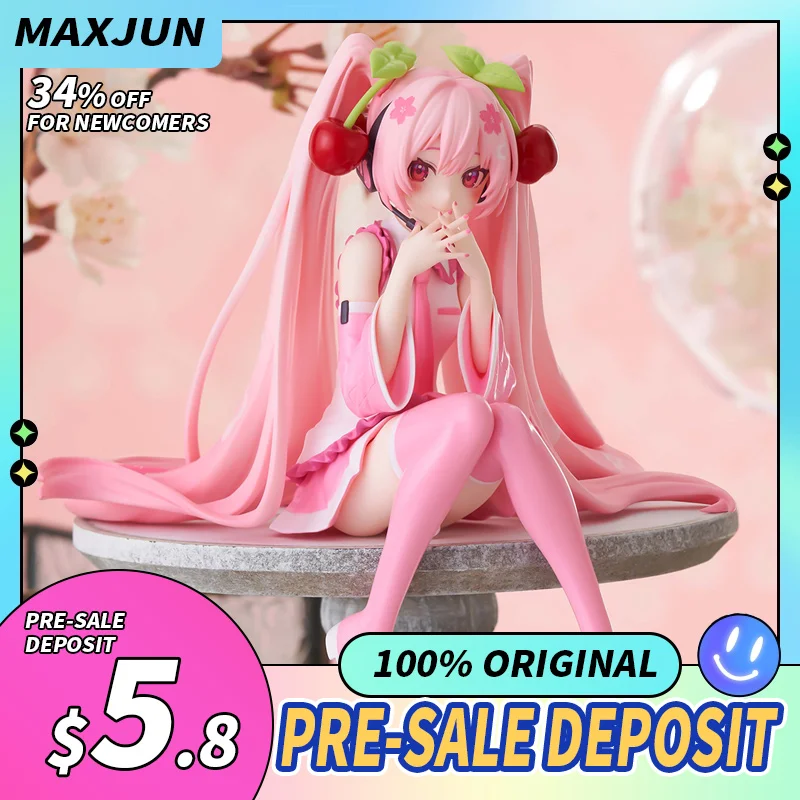 

MAXJUN Original Pre Sale VOCALOID Anime Figure Miku 14cm PVC Model Toys FuRyu Collectible Action Figures Sexy Sakura Miku
