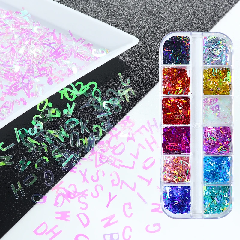 26 English Letter Nail Art Decorations Alphabet Sequins Holographic Glitter Flakes Nails Accessories Polish Manicure Decals
26 English Letter Nail Art Decorations Alphabet Sequins Holographic Glitter Flakes Nails Accessories Polish Manicure Decals