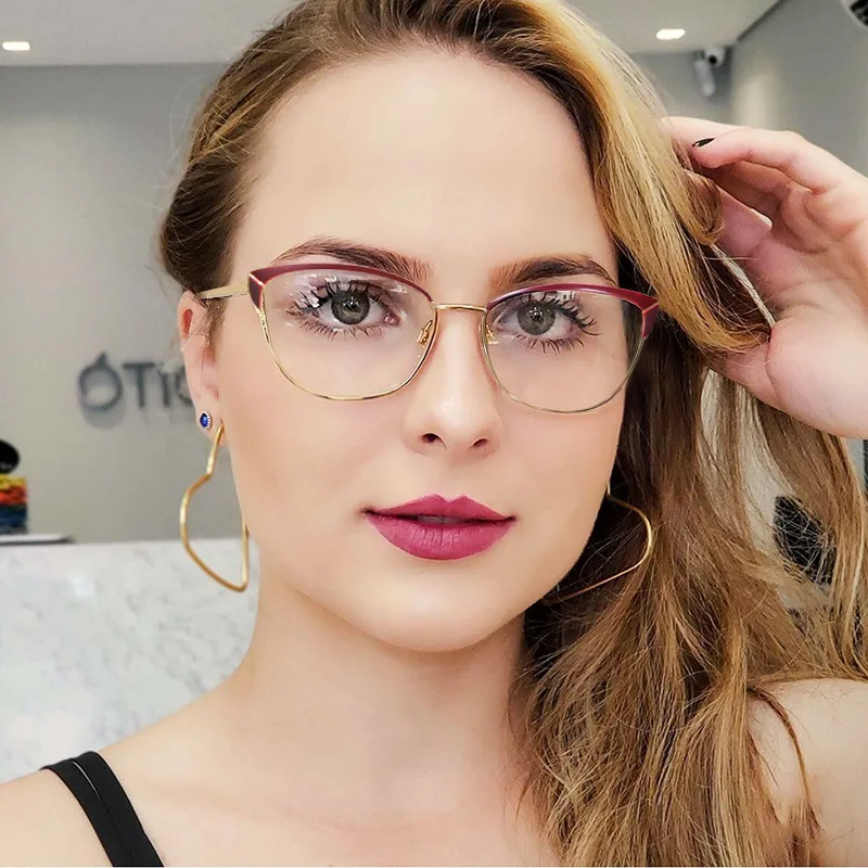 New Cat Eye Frame Mirror Female Spring Metal Leg Flat Mirror Anti-blue Light Myopia Glasses Frame Fashion Sunglasses UV400
New Cat Eye Frame Mirror Female Spring Metal Leg Flat Mirror Anti-blue Light Myopia Glasses Frame Fashion Sunglasses UV400